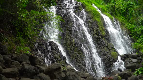 Beautiful Tropical Mimbalut Falls. Philippines, Mindanao.
