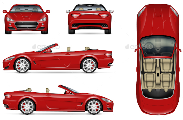Red Cabriolet Car