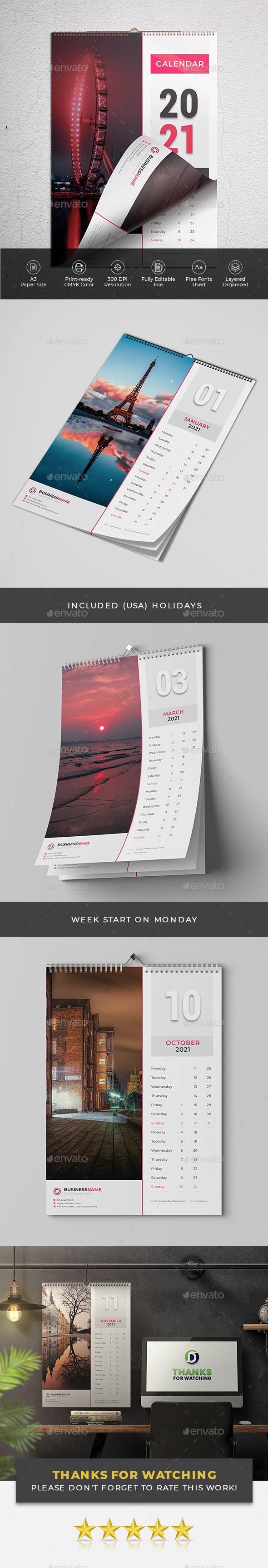 Calendar Templates Designs From Graphicriver