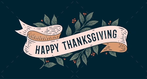 Happy Thanksgiving Retro Greeting Card