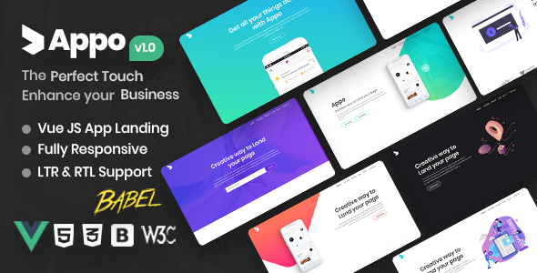 Appo - Vue JS App Landing Page
