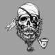 Sailor Sea Captain Skull with Pipe and Bandana - GraphicRiver Item for Sale