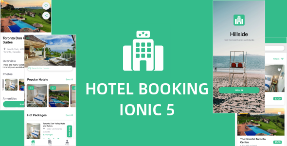 Hillside - A Hotel Booking Theme UI App By Ionic 5 Angular 9 (Latest)