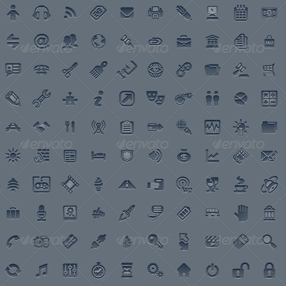 100 professional grey web icon set