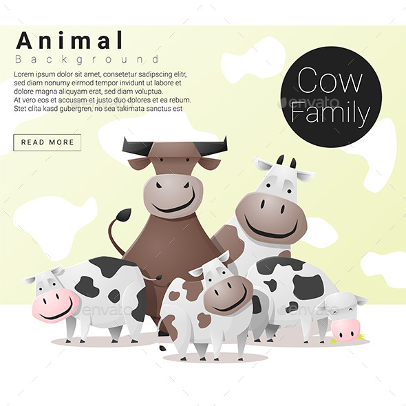 Cute And Funny Cow Famliy Set