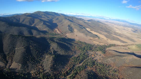 Siskiyou Pass Aerial View Flying Above Mountains Oregon California Border Usa