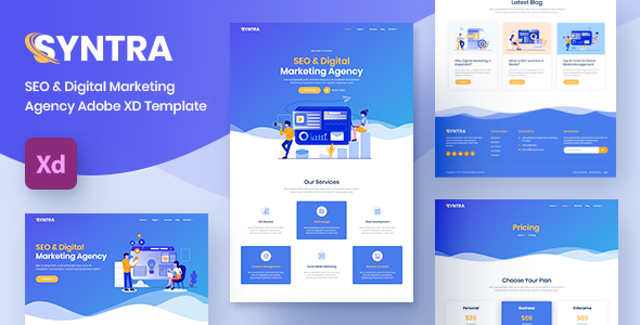 SYNTRA – SEO & Digital Marketing Agency Adobe XD Template