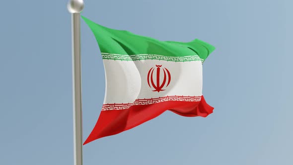 Iranian flag on flagpole.