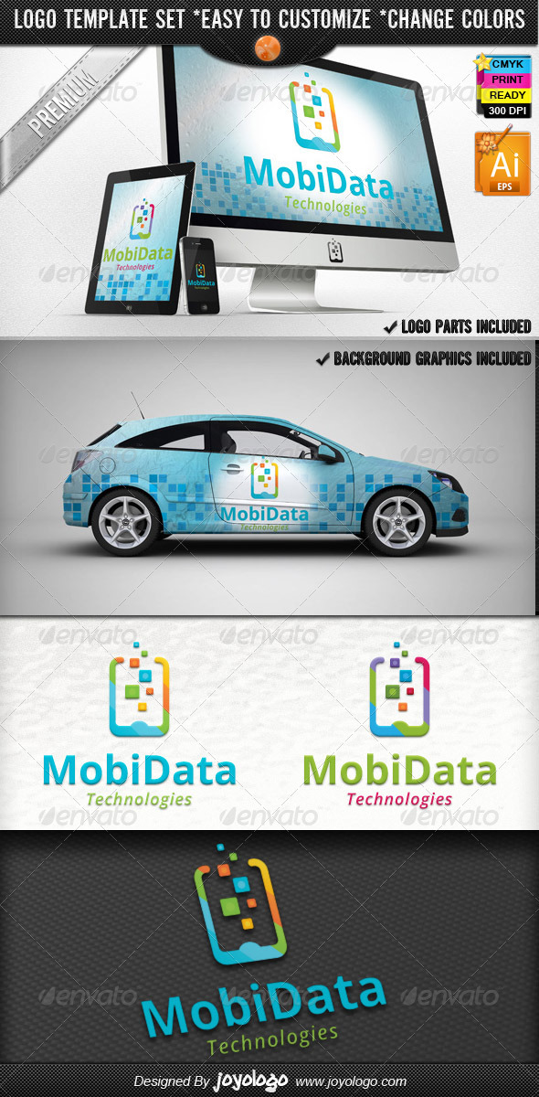 Smart Phone Application Mobile Data Logo Design
