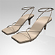 Square-Toe Strappy Stiletto Sandals 01 - 3DOcean Item for Sale