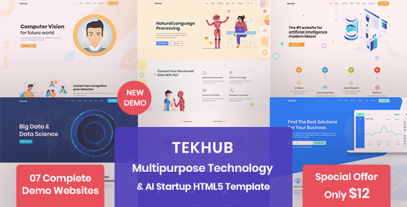 Tekhub - Multipurpose Technology, AI Startup & SAAS HTML5 Template