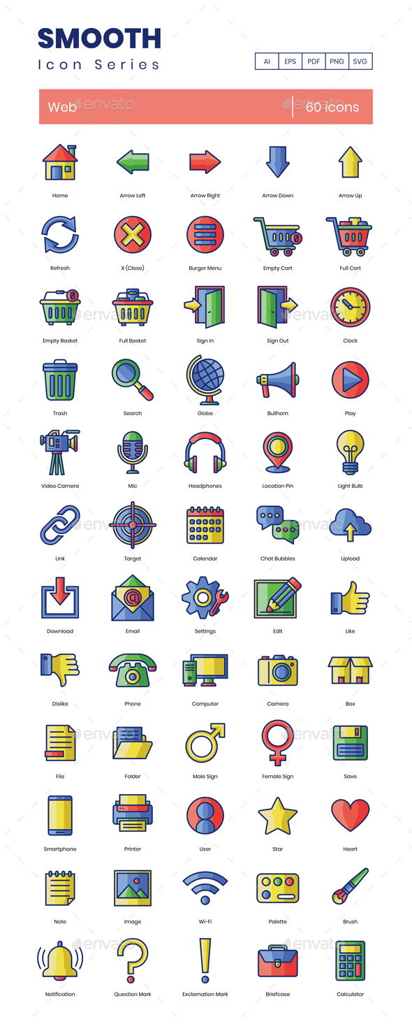 60 Web Icons - Smooth Series