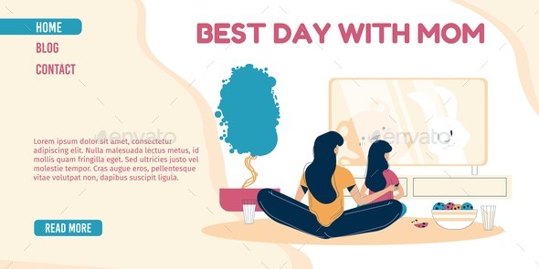 Mother Daughter Spending Best Day Landing Page