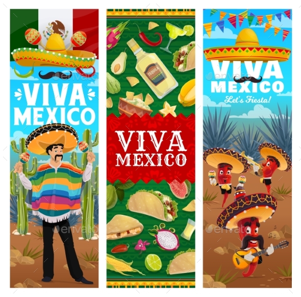 Viva Mexico Vector Jalapeno Pepper Musicians Band
