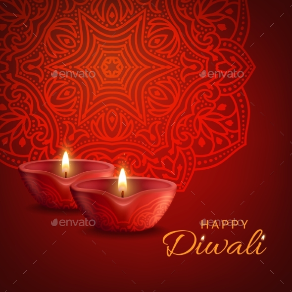 Diwali Indian Festival of Lights Vector Poster