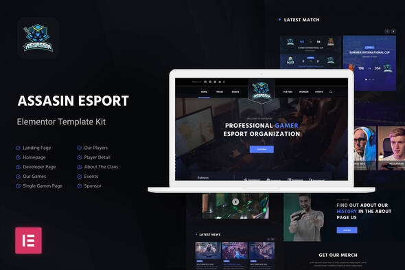 Assasin | eSport & Gaming Elementor Template Kit
