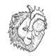 Lion-Hearted Head of Half Lion and Half Heart - GraphicRiver Item for Sale