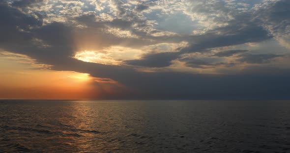 Beautiful sunset over the Caspian Sea