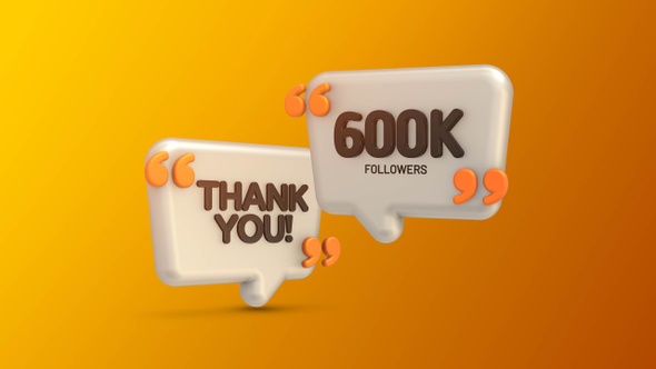 600 K Followers Social Media Animation