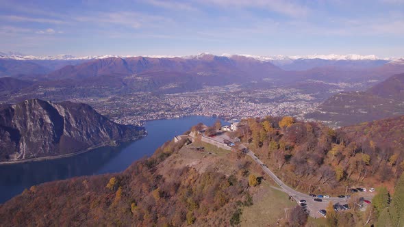 Sighignola Mountain and the Balcone D'Italia Overlooking Lake Lugano