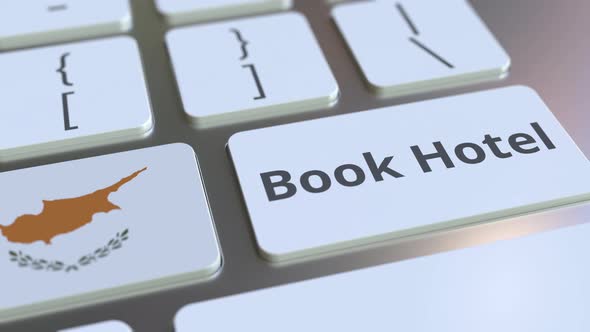 BOOK HOTEL Text and Flag of Cyprus on the Buttons alt