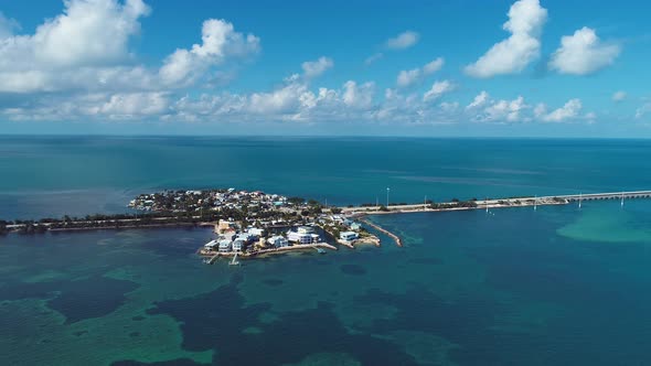 Paradise landscape of caribbean sea of Florida Keys Florida United States.