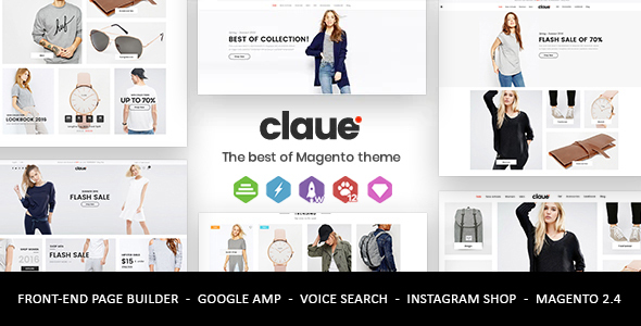 Claue-クリーンで最小限のMagento2および1のテーマ / Themeforest, Ecommerce, Magento, Fashion