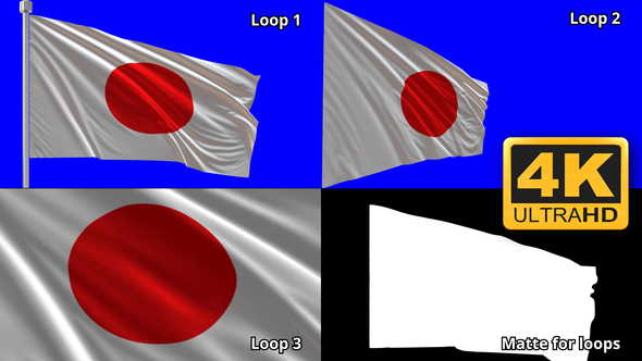 Ultra-realistic Japan Flag - 4K Loop