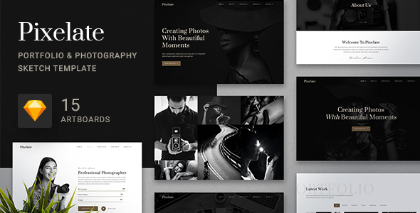 Pixelate - Photography Sketch Template