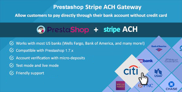 Prestashop Stripe ACH Gateway