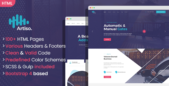 Artiso - Fence and Gates Company HTML Template