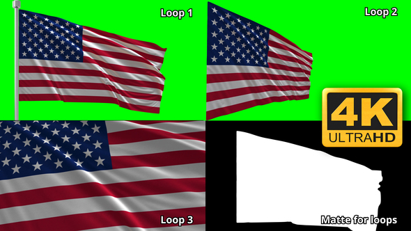 Ultra-realistic USA Flag - 4K Waving Loop