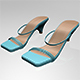 Square-Toe High-Heel Strappy Sandals 01 - 3DOcean Item for Sale