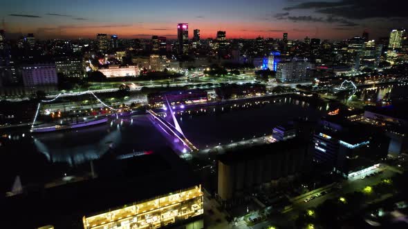 Buenos Aires Argentina. Sunset cityscape landscape of tourism landmark.