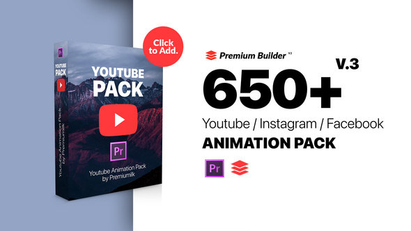 Youtube Pack - MOGRTs for Premiere & Extension Tool