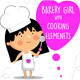 Bakery Girl with Cooking Elements - GraphicRiver Item for Sale