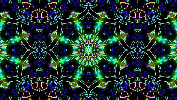 Futuristic kaleidoscope patterns VJ Loop Psychedelic motion Abstract Background