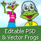 Krekolinci - 4 editable vector frogs in AI and PSD - GraphicRiver Item for Sale