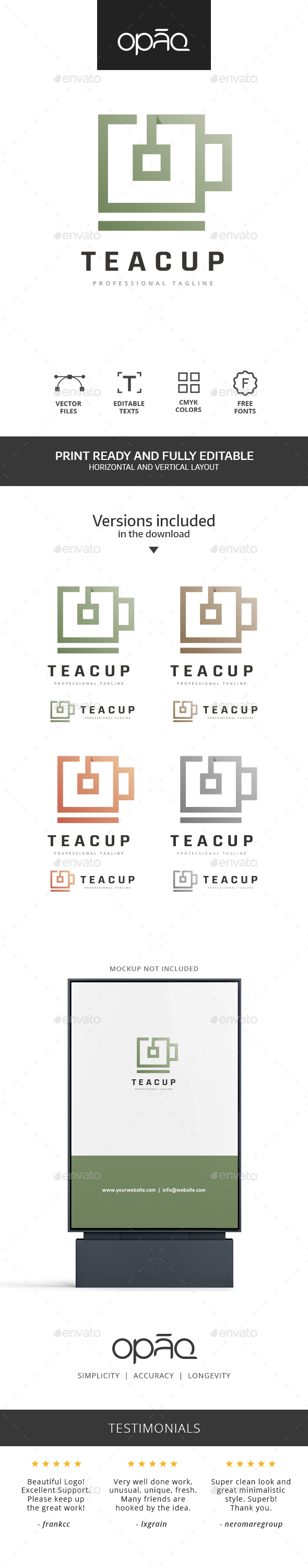 Square Tea Cup Logo
