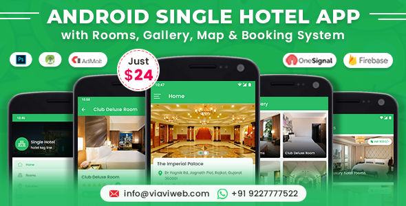 Single Hotel App z materiałowym designem