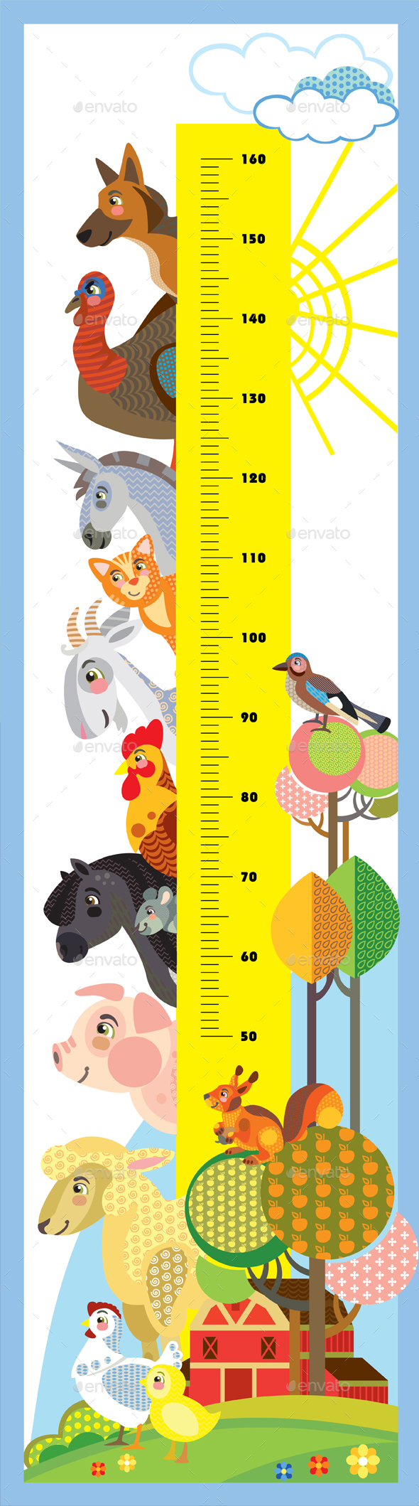 Farm animals height meter
