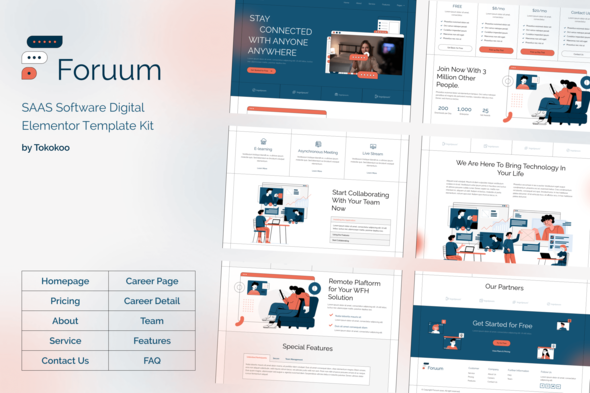 Foruum | SaaS & Software Startup Elementor Template Kit