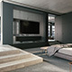 Modern Bedroom In Dark Grey Tone - GraphicRiver Item for Sale