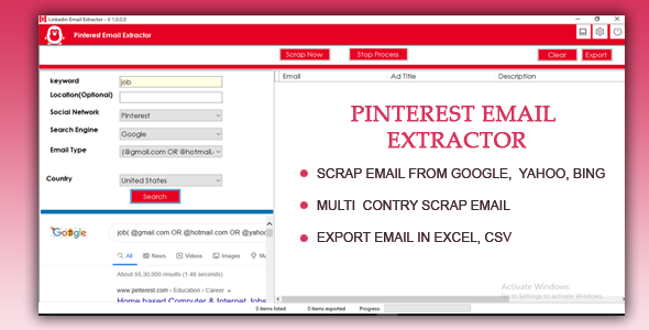 Pinterest Email Extractor and Scraper