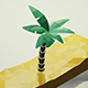 Low Poly Palm Tree on Beach w/ Camera & Lighting Scene - 3DOcean Item for Sale