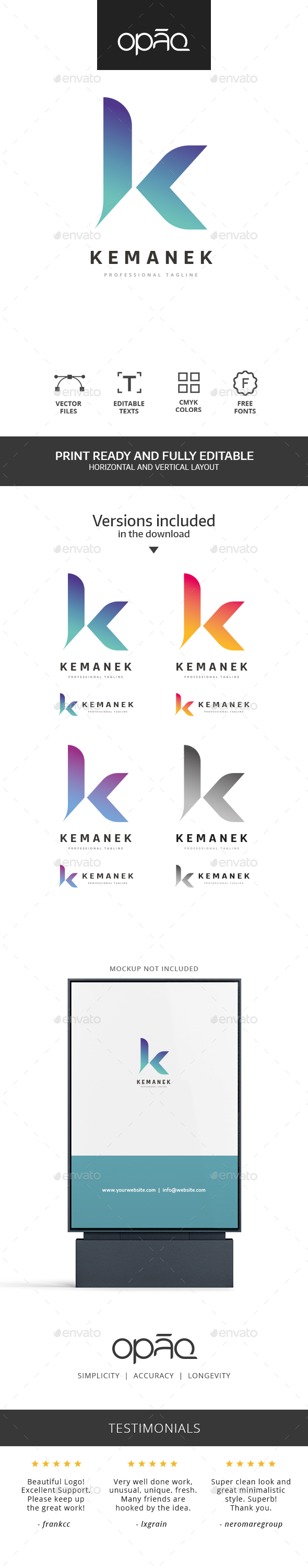 Stylized K Letter  Logo