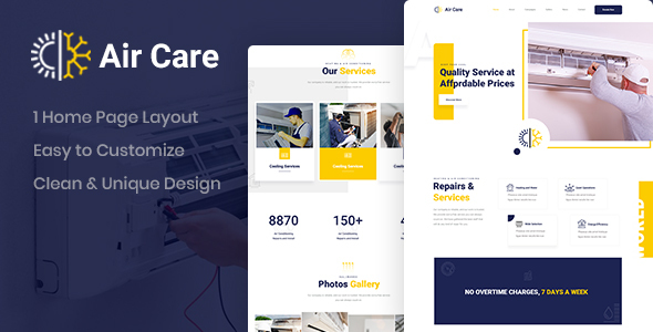 Aircare - Air Conditioning PSD Template