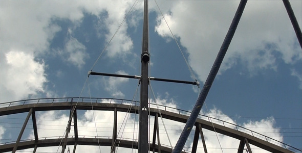 The Yacht Pass Under Bridge