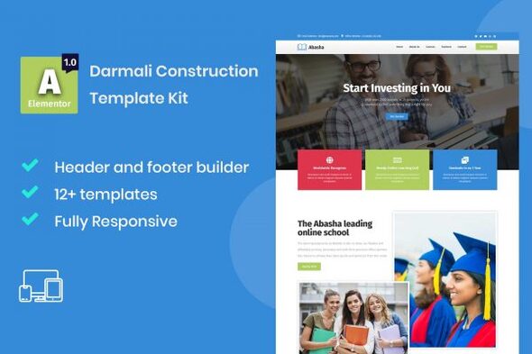 Abasha - Education & Learning Courses Elementor Template Kit