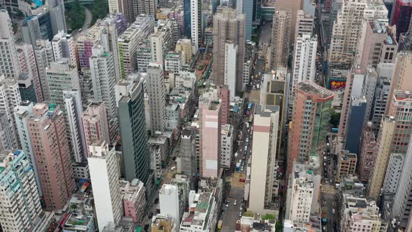 Top down view of Hong Kong city